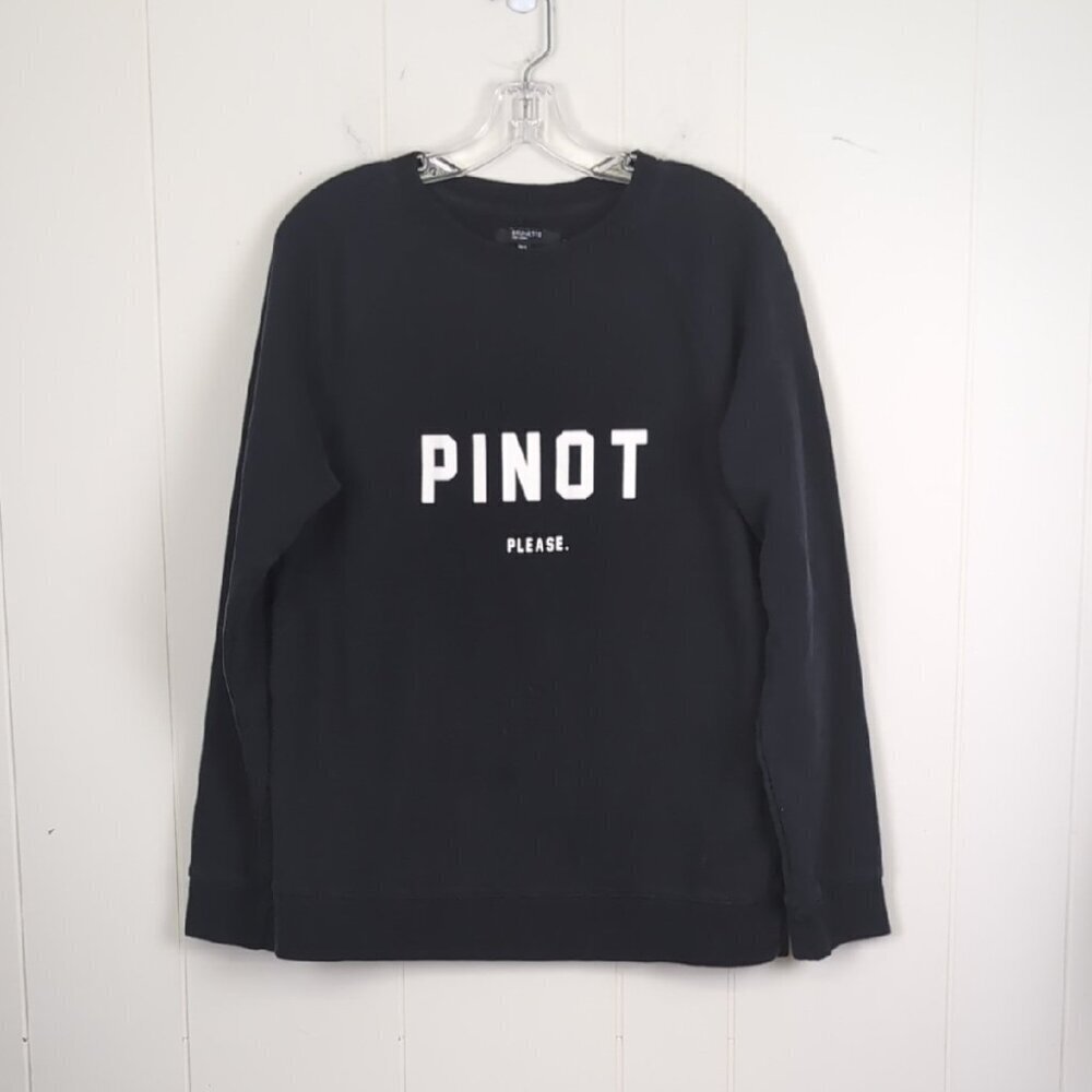 Brunette The Label Black Sweatshirt with Bold Pinot Text